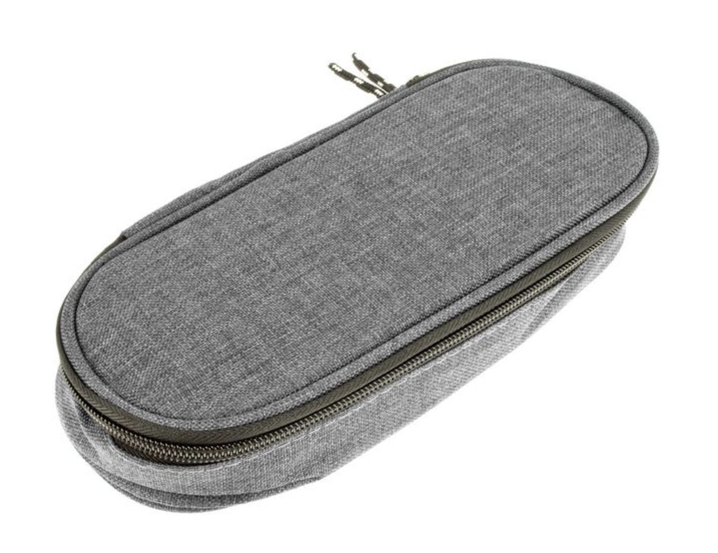 Hard case with light grey insert, ca 22x5x9cm