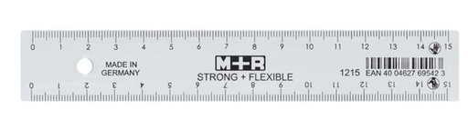 [018-BATTEN] 15cm Plastic batten left and right handed transparent and flexible