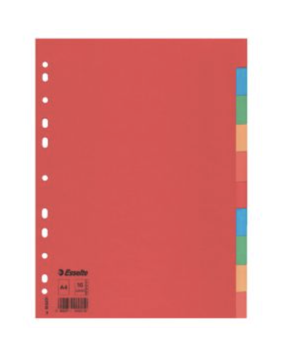 [027-INTERC] Esselte dividers A4 11 perf. cardboard 10 tabs